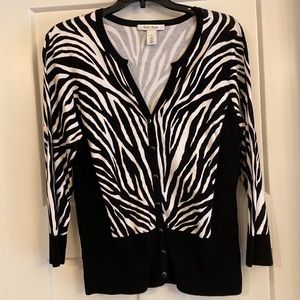 Gorgeous zebra print cardigan, size L.